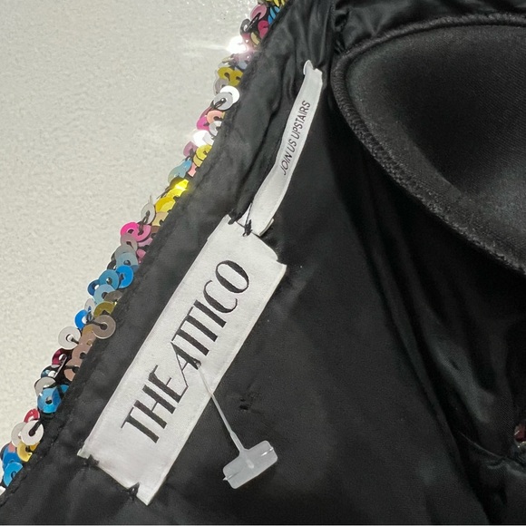 The Attico Sequin Cutout Strapless Crop Top Multicolor Size 40 (Small) - Picture 9 of 13